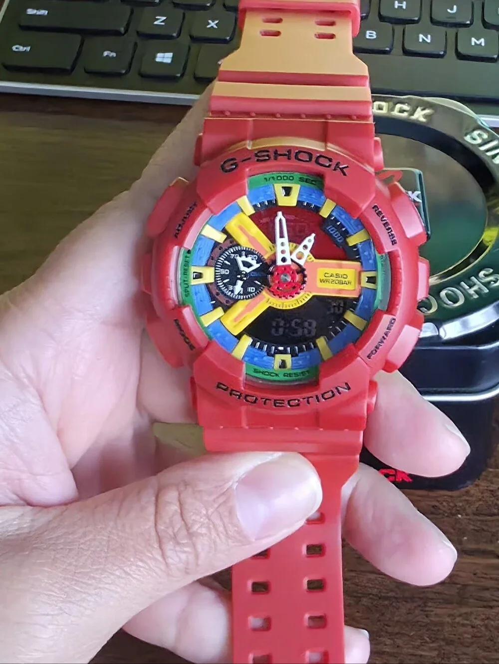 G-Shock Red Multicolor Resin Watch 48mm Unisex NEW